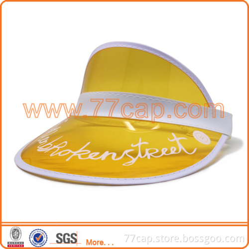 custom UV yellow sun visor cap with your own logo